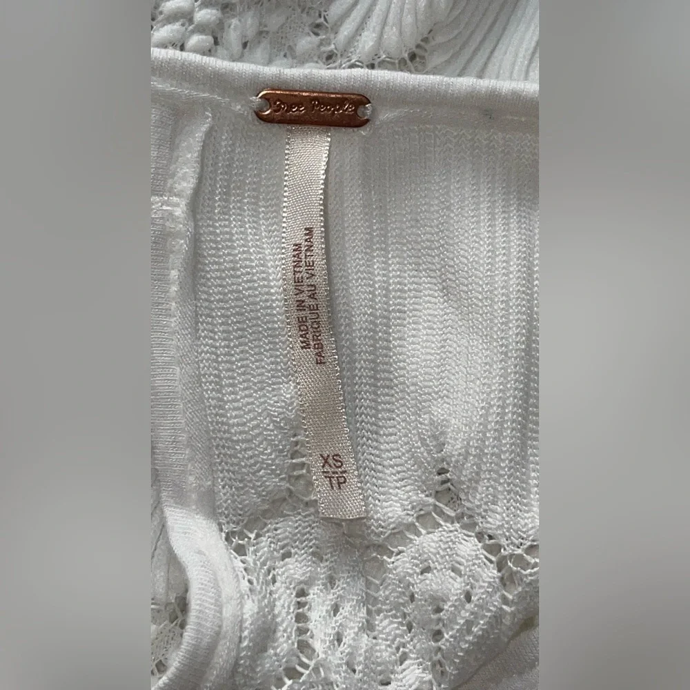 Free People Cream Lace Detail Blouse